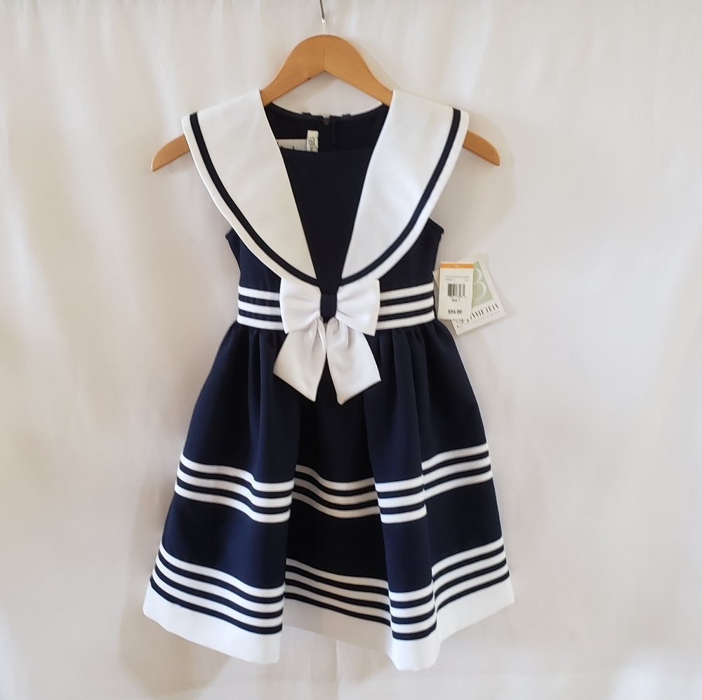 Bonnie Jean Sailor Dress size 7 girls